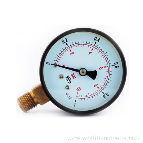 black steel case bottom connection pressure gauge